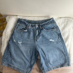 Distressed Denim Shorts